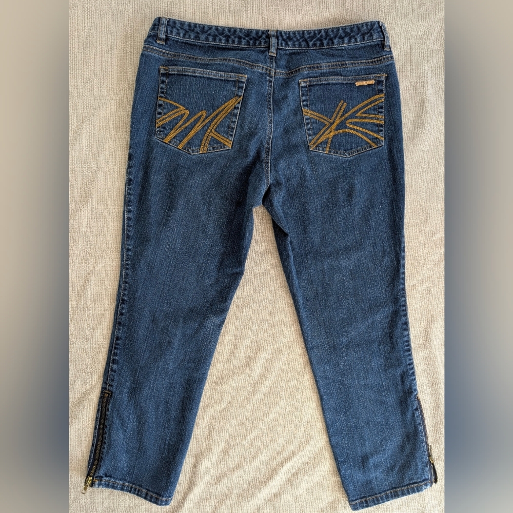 Michael Kors Ankle Zipper Cropped Jeans! Size 12! - Picture 8 of 8